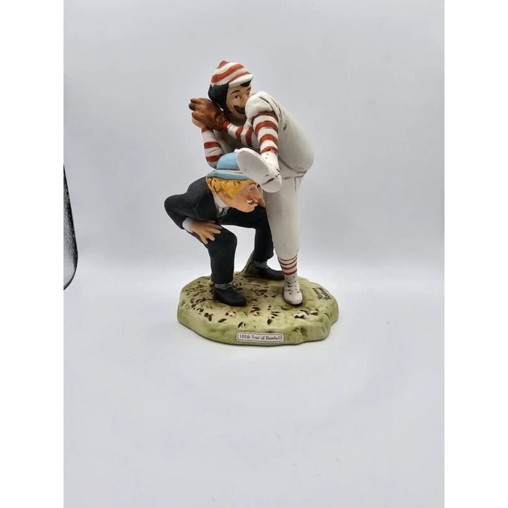 Vintage 100th Year Of Baseball Norman Rockwell Dave Grossman Statue Figurine 80s